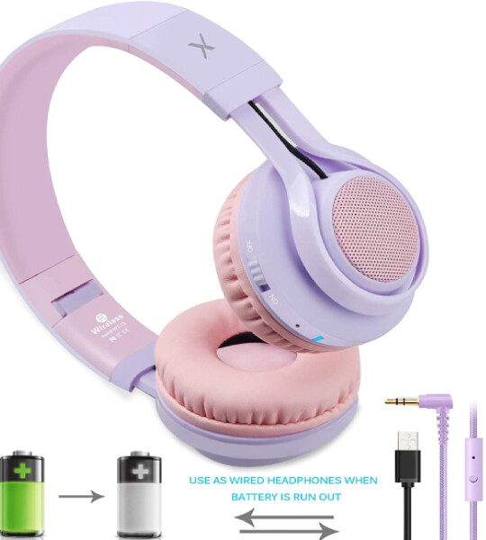 Bluetooth Headphones Light Up, Foldable Stero Wireless Headset with Microphone