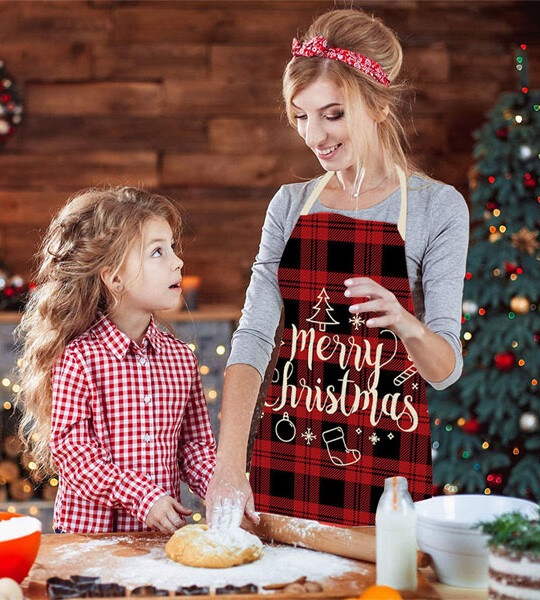 Christmas Apron Christmas Decorations for Home Kitchen Accessories 2022 New Year Christmas Gifts.