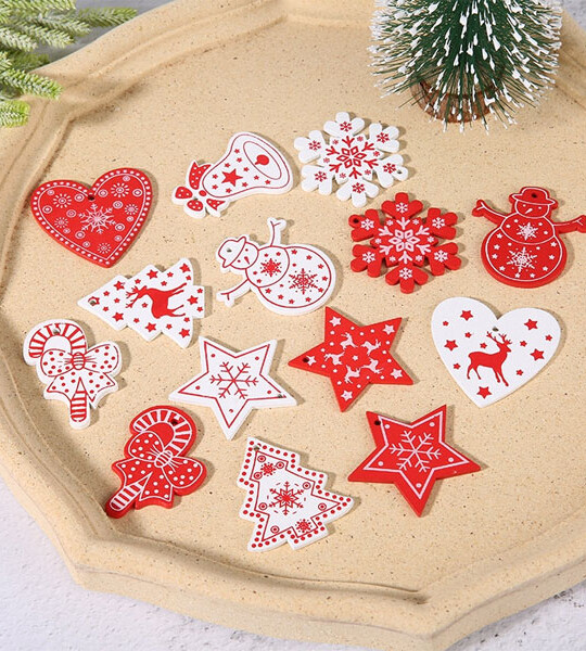 New Year Wood Christmas Ornaments Pendants Xmas Tree Hanging Gifts Decoration For Home Christmas Wedding Party Article.