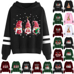 Hoodies Women Winter 2022 Chirstmas Gnome Print Long-sleeved Sweatshirt Casual Blouse Pullover.