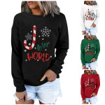 Women's Chirstmas Print Long-sleeved Sweatshirt Casual Pullover Long Sleeve O Neck Loose Sweatshirt Girls Women Hoodie.