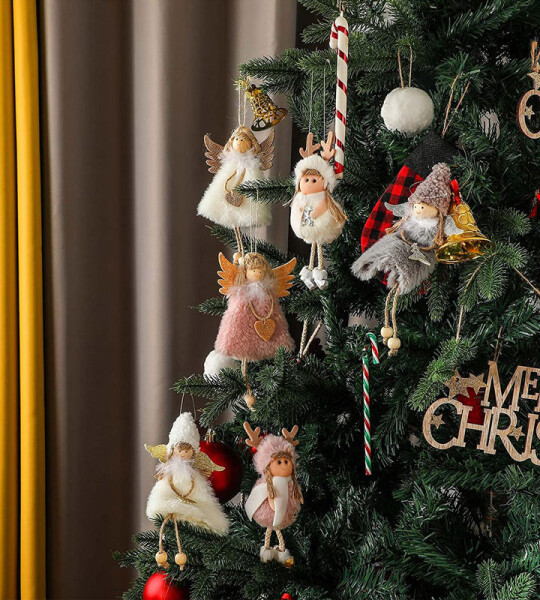 New Year Angel Doll Christmas Tree Hanging Ornaments Décor Christmas Elk Pendants Decoration For Home 2022 Car Ornament