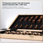 Inlaid Walnut Wooden Chess Set with Folding Chess Board Staunton Chess Pieces & Storage Box  Chess Set Wood Board Game