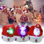 LED flashing christmas santa hats For Kids Adult christmas party.