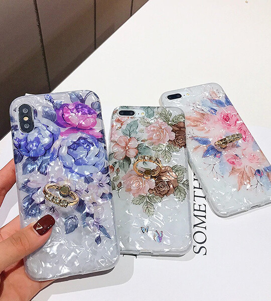 Floral Ring Stand Phone Case For iPhone 13 12 11 Pro Max XR XS Max X XS 7 8 Plus.