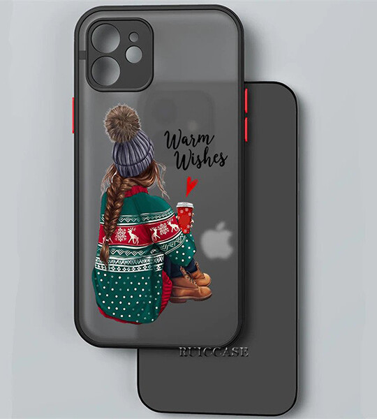 iPhone 11 12 13 Pro XS Max X XR 7 8 Plus 13Mini Camera Protection Case Merry Christmas Cute Elk Soft Bumper Matte Hard Cover