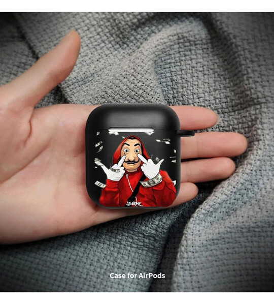 House Paper La Casa de papel matte Black Silicone Earphone Accessories Cover For Apple airpods Cases 1 2.