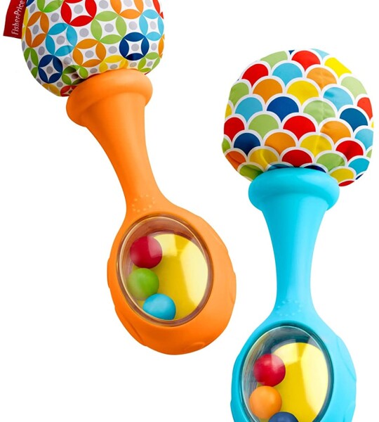 Fisher Price Rattle 'n Rock Maracas, Blue or Orange