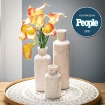 Ceramic Vase Set 3 Small Vases Rustic Home Decoration