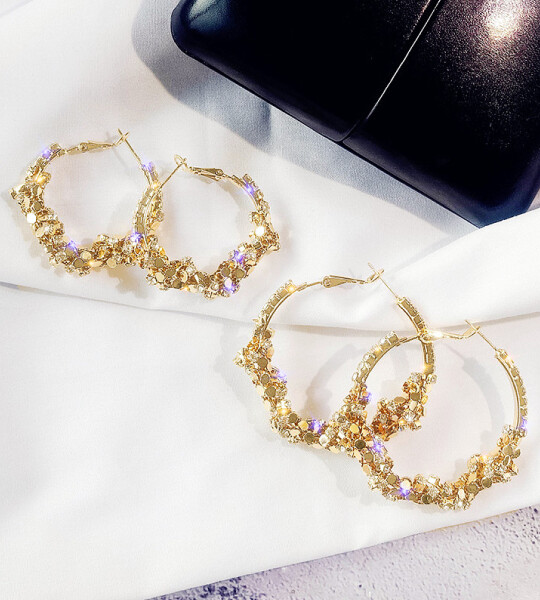 Round Geometric Hoop Earrings for Women