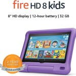 Fire HD 8 Kids tablet, 8" HD display, ages 3-7, 32 GB, Purple Kid-Proof Case