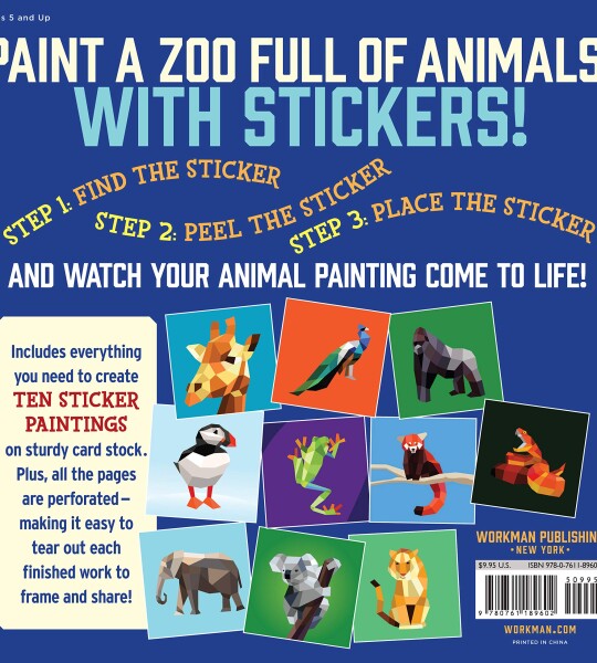 Paint by Sticker Kids, Zoo Animals, Create 10 Pictures One Sticker at a Time