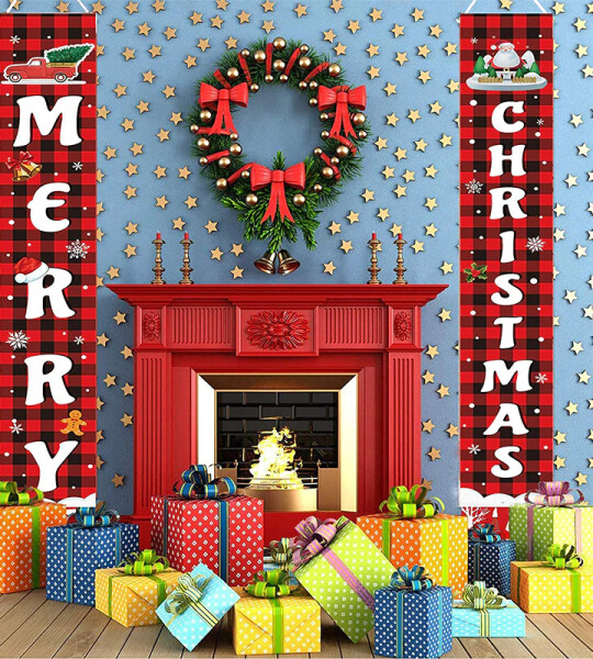 Merry Christmas Banner Christmas Door Decoration Christmas Home Decoration 2021 Xmas Ornament Gift New Year 2022
