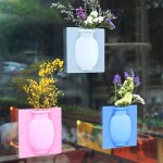 Removable Silicone Flower Vase Magic Silicone Vase Sticker  Rubber Silicone Floret Pots Bottle for Glass