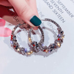 Round Geometric Hoop Earrings for Women