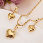 14 k Yellow Solid Gold Necklaces earrings Women girls party jewelry sets gifts