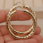 Classic Trendy Eardrop Round Gold Earring Hoop Earrings For Women