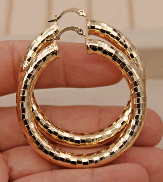 Classic Trendy Eardrop Round Gold Earring Hoop Earrings For Women