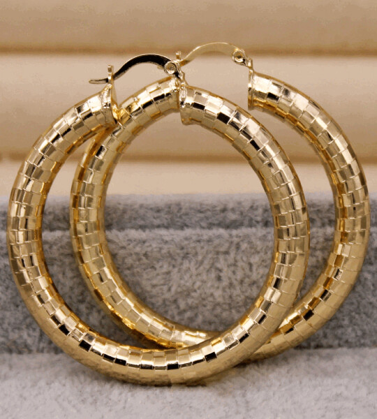 Classic Trendy Eardrop Round Gold Earring Hoop Earrings For Women