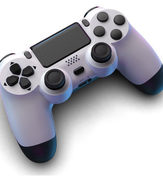 Wireless Controller Dual Vibration Game Joystick Controller for PS4 white