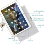 10.1" Inch Android Tablet PC,3G Unlocked Phablet 4GB RAM 64GB Storage with Dual sim Card Slots and Cameras, Tablet PC wi