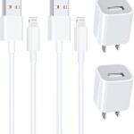 [Apple MFi Certified] iPhone Charger, Veetone 2 Pack USB Power Wall Fast Charger Travel Plug with Lightning to USB Quick