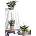 Mini Potted Fake Plants Artificial Plastic Eucalyptus Plants for Home Office Desk Room Decoration