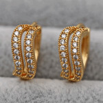 Trendy Fashion Jewelry Zircon Earrings Spiral Pattern Wedding Party