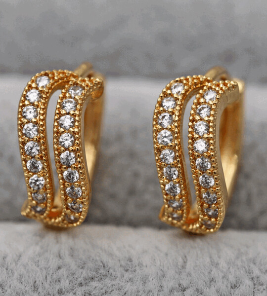 Trendy Fashion Jewelry Zircon Earrings Spiral Pattern Wedding Party