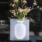 Stronger Suction Magic Silicone Vase Self Adhesive Wall Vase for Smooth Surfaces