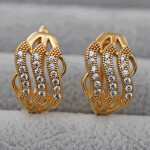 Trendy Fashion Jewelry Zircon Earrings Spiral Pattern Wedding Party