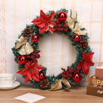 Christmas Wreath Handmade Rattan Pendant Garland Shopping Mall Door Decoration Advent Wreath guirnalda navidad.