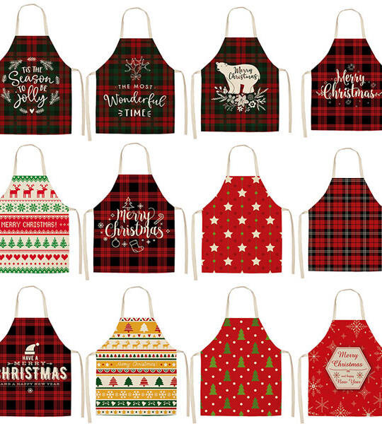 Christmas Apron Christmas Decorations for Home Kitchen Accessories 2022 New Year Christmas Gifts.