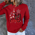 Women's Chirstmas Print Long-sleeved Sweatshirt Casual Pullover Long Sleeve O Neck Loose Sweatshirt Girls Women Hoodie.