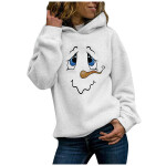 Women's Chirstmas Print Long-sleeved Sweatshirt Casual Loose Oversized Hooded Pullover tops Autumn Winter.