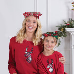 Christmas Headband Snowflake Merry Christmas Decoration Grid Hair Accessories Woman Xmas Gifts