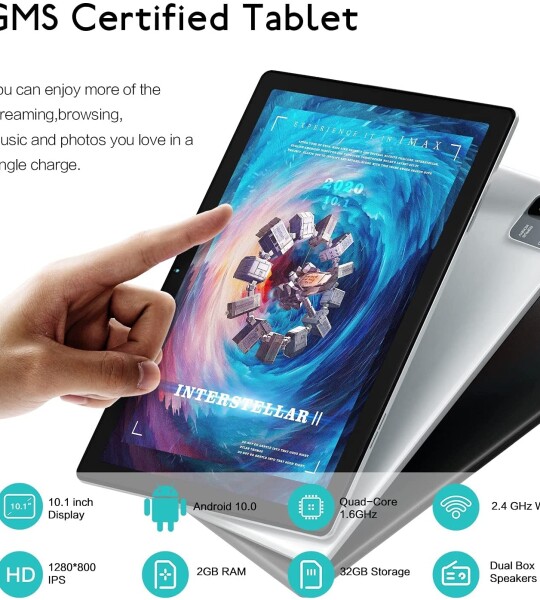 Tablet 10.1 Inch Android 10 32GB 6000mAh Battery Quad Core HD Touchscreen Tablets