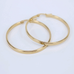 Crystal Round Hoop Earrings Twisted Gold Color For Women