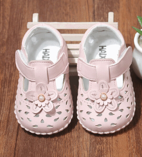 Summer Kids Flower Hollow Soft Leather Sandals