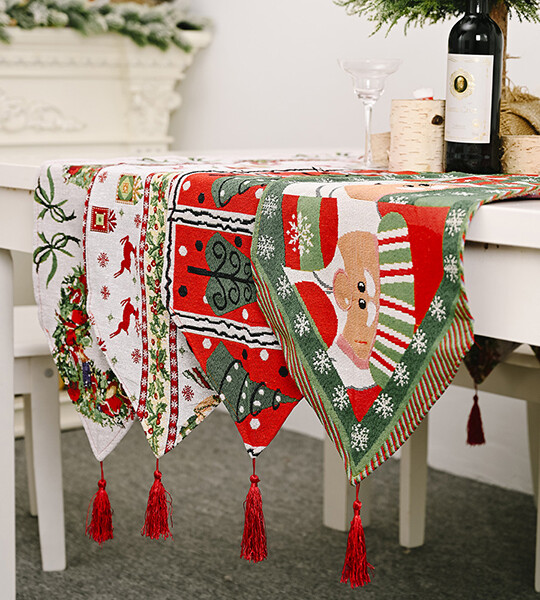 Christmas decorative products knitted cloth table flag creative Christmas tablecloth table decoration.