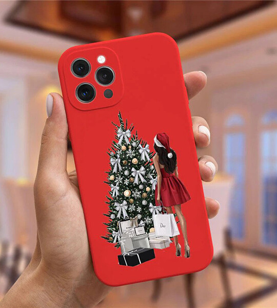 Christmas and New Year gift red Phone Case For iPhone 13 Pro 11 Pro Max 12 mini XS XR 6 6S 8 7