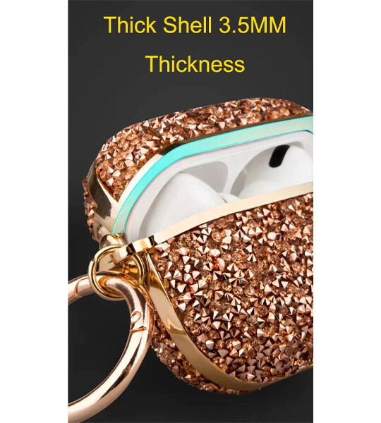 Apple Airpods With Diamond Drop-Proof Bluetooth Earphone Box For Apple Air Pods Charging Box Bag.