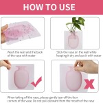 Stronger Suction Magic Silicone Vase Self Adhesive Wall Vase for Smooth Surfaces