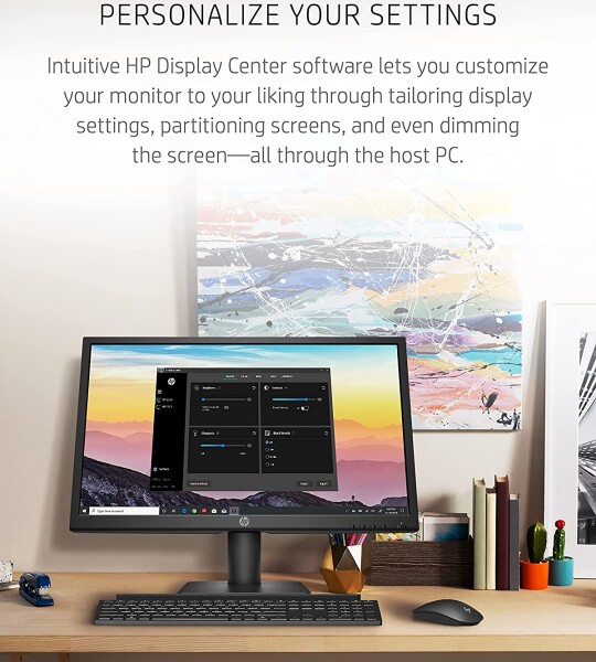 HP V222vb FHD Monitor, 1080p VA Display, 75Hz Refresh Rate, 21.5-inch Computer Screen, TÜV Certified Low Blue Light Mode