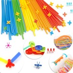 Straw Constructor Toys  Straw Toy Interlocking Plastic Educational Toy Kit for Kids Toy for Boys and Girls