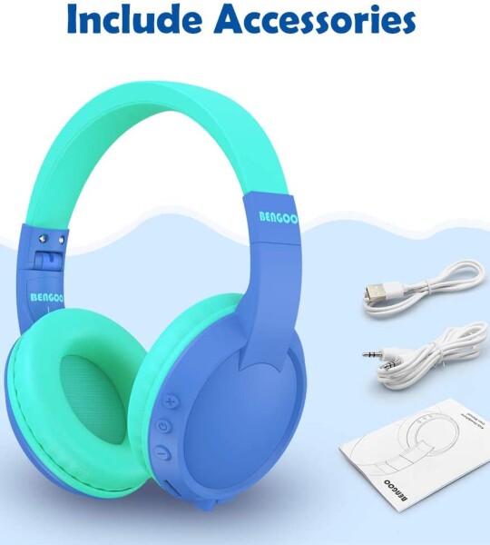 Kids Bluetooth Headphones, Wireless, Wired, TF Mode, Toddler Headphones with Microphone