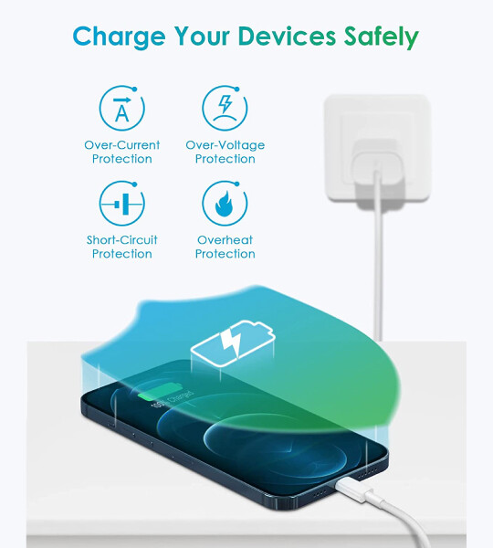 USB C Charger Fast Charger with 6FT USB C to Lightning Cable for iPhone