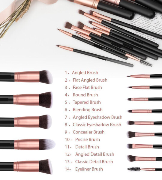 Makeup Brushes Set With Soft Synthetic Hair Powder Foundation Eye Make Up Brush