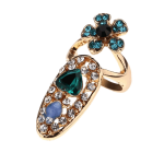 Rhinestone Fingernail Protective Fashion Jewelry Bowknot Crown Nail Ring For Women