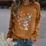New Sweatshirt Women Winter Chirstmas Print Long-sleeved Sweatshirt Casual Blouse Pullover New Year 2022.